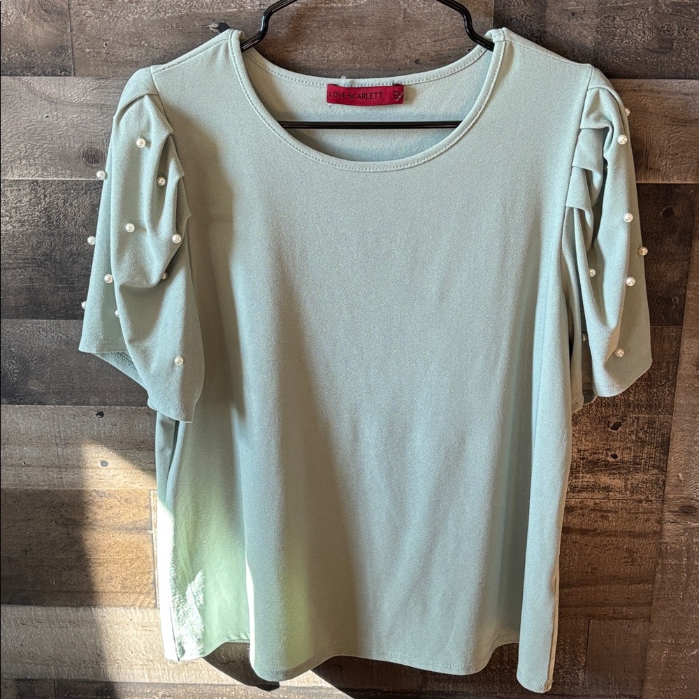 Pearl shoulder blouse